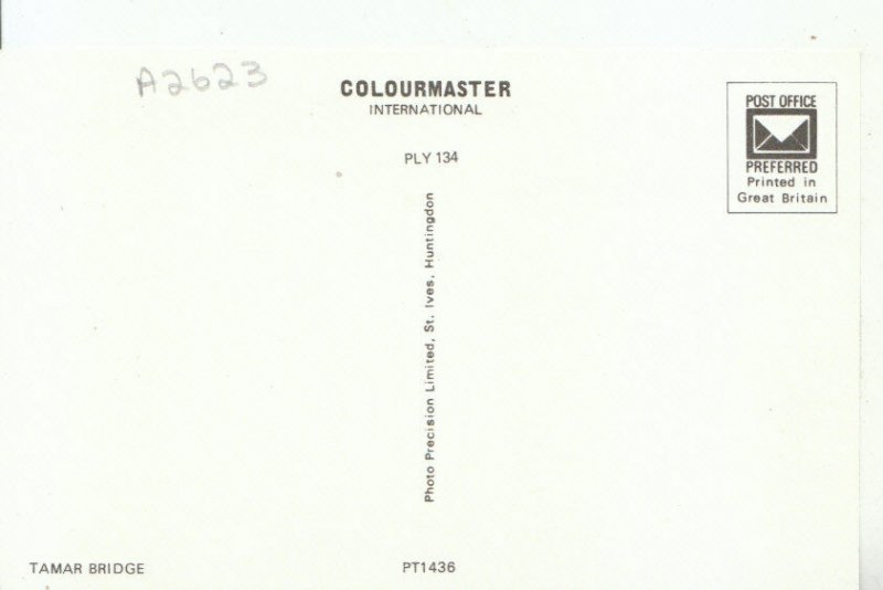 Cornwall & Devon Postcard - Tamar Bridge, Saltash & Plymouth - Ref 15772A