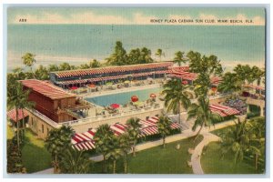 1939 Roney Plaza Cabana Sun Club Miami Beach Florida FL Vintage Postcard 