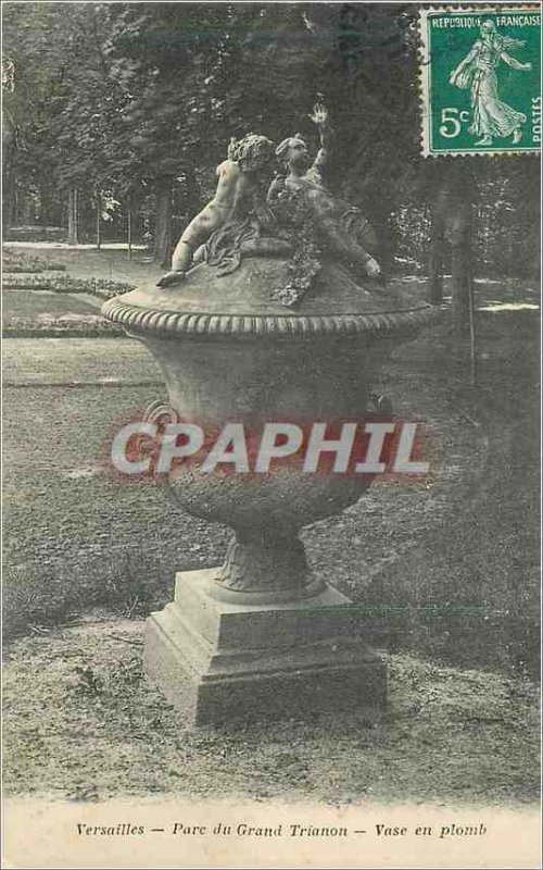 Postcard Old Versailles Park of the Grand Trianon Vase Lead