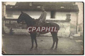 PHOTO CARD Horse Army soldier