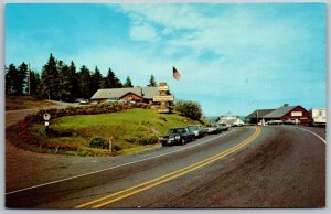 Postcard Marlboro Vermont VT Hogback Mountain Cars Restaurant 1960s Chrome