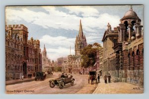Oxford, UK-United Kingdom, High Street, Period Car, Vintage Postcard