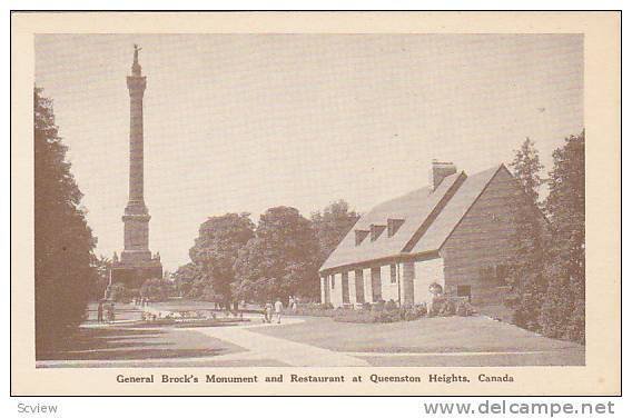 General Brock's Monument and Restaurant at Queenston Heights, Ontario, Canada...