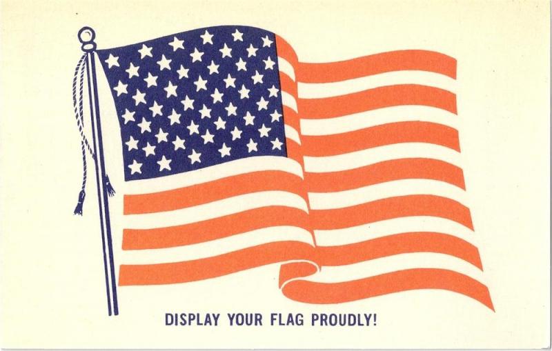 American Flag Vintage Patriotic Postcard Old Glory 50 stars