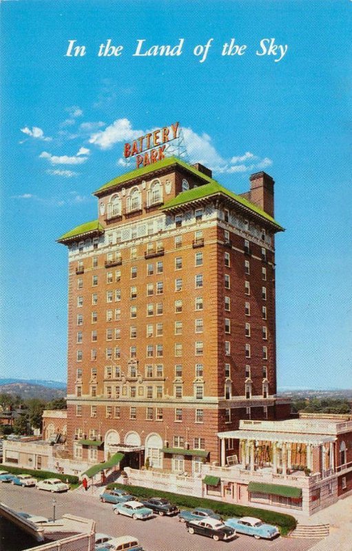 BATTERY PARK HOTEL Asheville, North Carolina ca 1950s Chrome Vintage Postcard