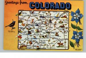 CO State Map Greeting Postcard