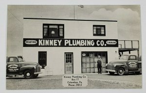 Columbus Pa Kinney Plumbing Co 1940s Warren Co Pennsylvania Postcard M10