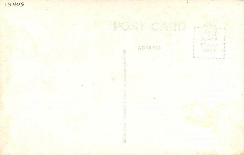 Angola Indiana Autos 1940s Congregational Church RPPC real photo Cook 7634