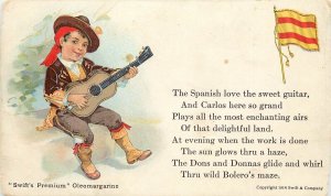 1914 Advertising Postcard; Spanish Boy Plays Guitar, Swift's Oleomargarine