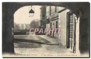 Old Postcard Chateau de Maintenon The Court of Honor View under the Entry Portal