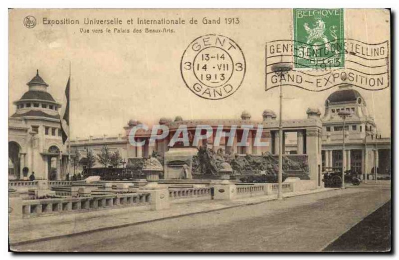 Old Postcard Universal and International Exhibition of Ghent View towards the...