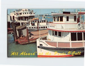 Postcard SS Princess All Aboard at the Ports O' Call San Pedro California USA