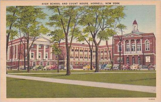 New York High School And Court House Hornell