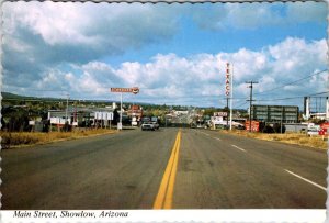 Show Low, AZ Arizona  MAIN STREET SCENE Gas Stations NAVAJO COUNTY 4X6 Postcard