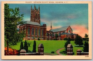 Vtg New York NY Colgate Rochester Divinity School 1940s View Linen Postcard