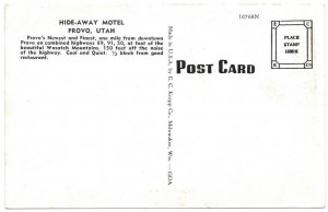 Postcard Hide-Away Motel in Provo, Utah