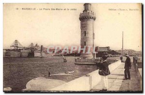 Postcard Old Lighthouse Ste Marseille Mayor and Jetee