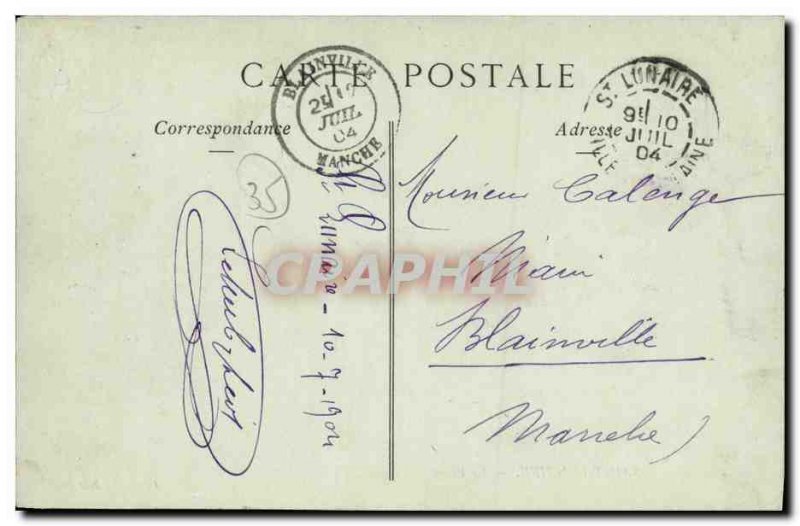 Old Postcard Saint Lunaire The Beach