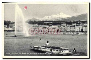 Postcard Modern Rade Geneva Jet d'Eau and Mont Blanc