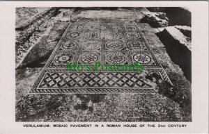 History Postcard - Verulamium Mosaic Pavement, Roman House, 2nd Century RS34133