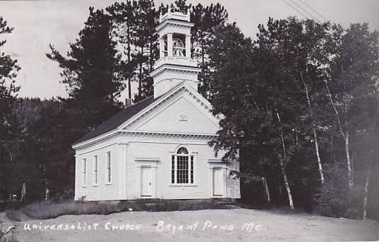 Maine Bryant Pond Universalist Church Real Photo RPPC