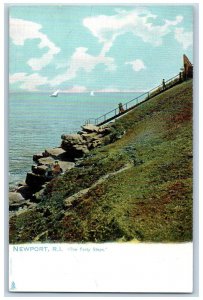 Newport Rhode Island RI Postcard The Forty Steps Rocks And People c1905's Tuck