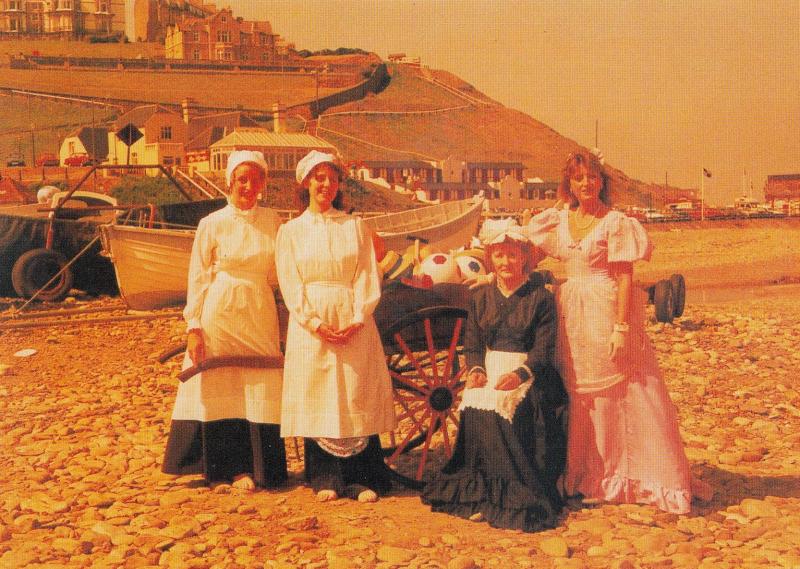 Victorian Saltburn Bakery French Maid Yorkshire Postcard