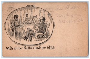 1906 Couple Romance With All Her Faults I Lover Her Still Scranton PA Postcard