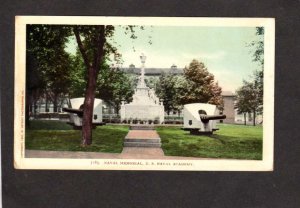 MD US Naval Academy Navy Military Guns From Ship Maryland Annapolis UDB Postcard