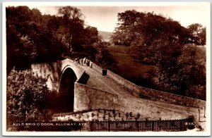 Auld Brig O'Doon Alloway Ayr Scotland Bridge Real Photo RPPC Postcard