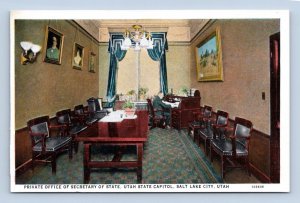 Secretary of State Office State Capitol Salt Lake City Utah UNP WB Postcard M1