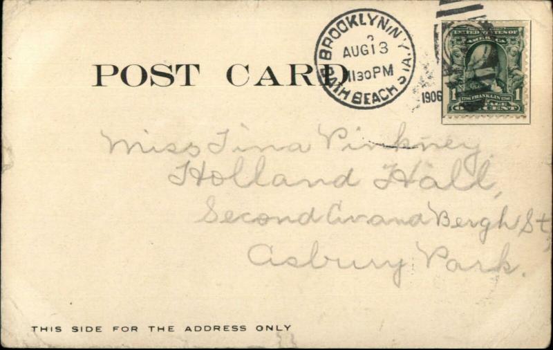 Bath Beach Brooklyn Sta Long Island NY Shields Bathing Pavilion 1906 Postcard