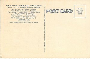 Postcard 1940s Missouri Lebanon Nelson Dream Village Hwy 66 Tavern Teich 24-5211