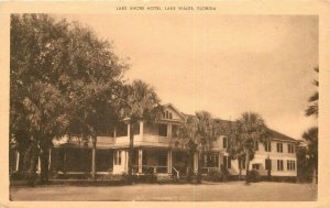 Artvue Lake Shore Hotel Lake Wales Florida roadside 1930s Postcard 20-947