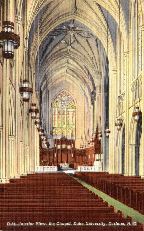 North Carolina Durham Chapel Interior View Duke University 1946 Cuteich