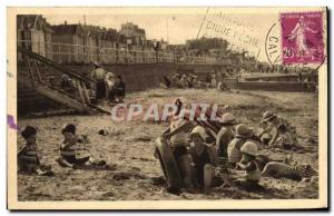 Old Postcard Luc Sur Mer Children cabins