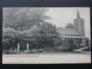 Norfolk CRANWORTH CHURCH & STOCKS c1908 Postcard by A.E. Amiss of Shipdham