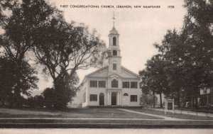 Vintage Postcard First Congregational United Church Lebanon New Hampshire NH