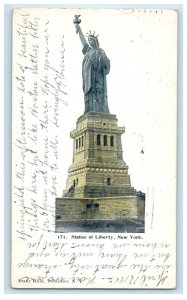 1902 Statue of Liberty, New York NY Orange Massachusetts MA PMC Postcard