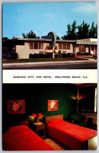 Vtg Hollywood by the Sea Florida FL Barbizon Apartments Motel Postcard