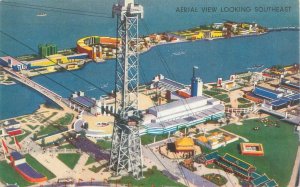 1933 Chicago Expo Aerial View Looking Southeast Litho Postcard Unused