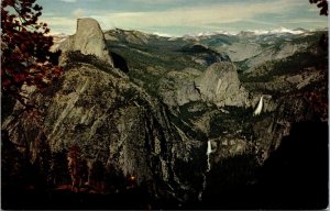 Vtg Yosemite National Park California CA High Sierra from Glacier Point Postcard