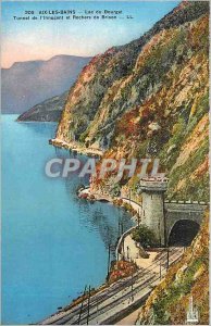 Old Postcard Aix les Bains Lake Bourget tunnel of rocks and Innocent Brison