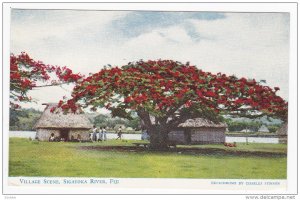 Village Scene, SIGATOKA RIVER, Fiji, 40-60´s