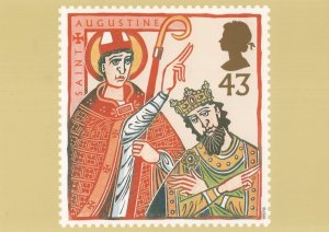 Saint Augustine Founds Canterbury Cathedral RMPQ Stamp Postcard