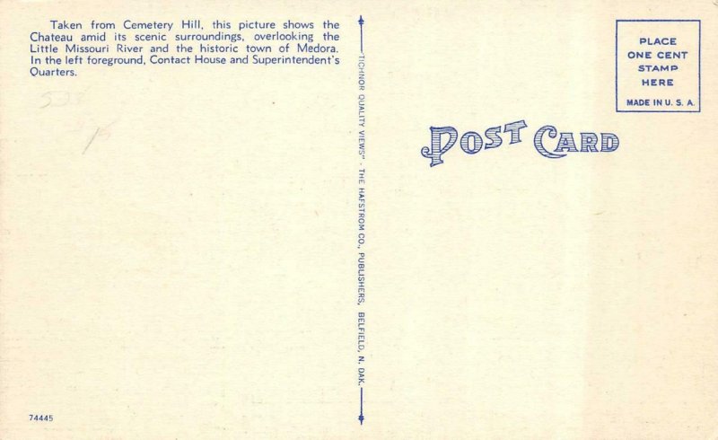 ND, North Dakota CHATEAU DE MORES & CEDAR CANYON~Badlands  *2* c1940's Postcards