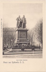 GRUSS Aus Kattowitz, Germany, Katowice, Poland, Pre-1907, Two Kaisers Monument