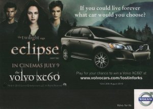 Twilight Movie Volvo Eclipse Car Launch Advertising Postcard