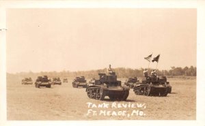 Fort Meade Maryland Tank Review Military Real Photo Postcard AA79771