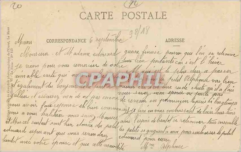 Old Postcard Le Mans Mayor Part Xe